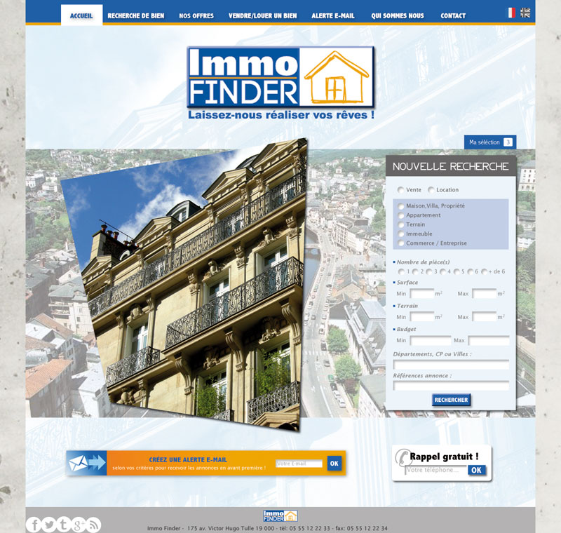 template wordpress immofind accueil