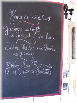 MENU DU SUD-OUEST